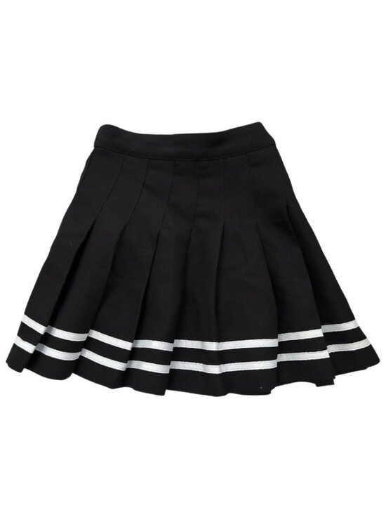 Divided H&M High Waist Pleated Mini Skirt Black White Stripe NWOT 2 - Picture 4 of 5